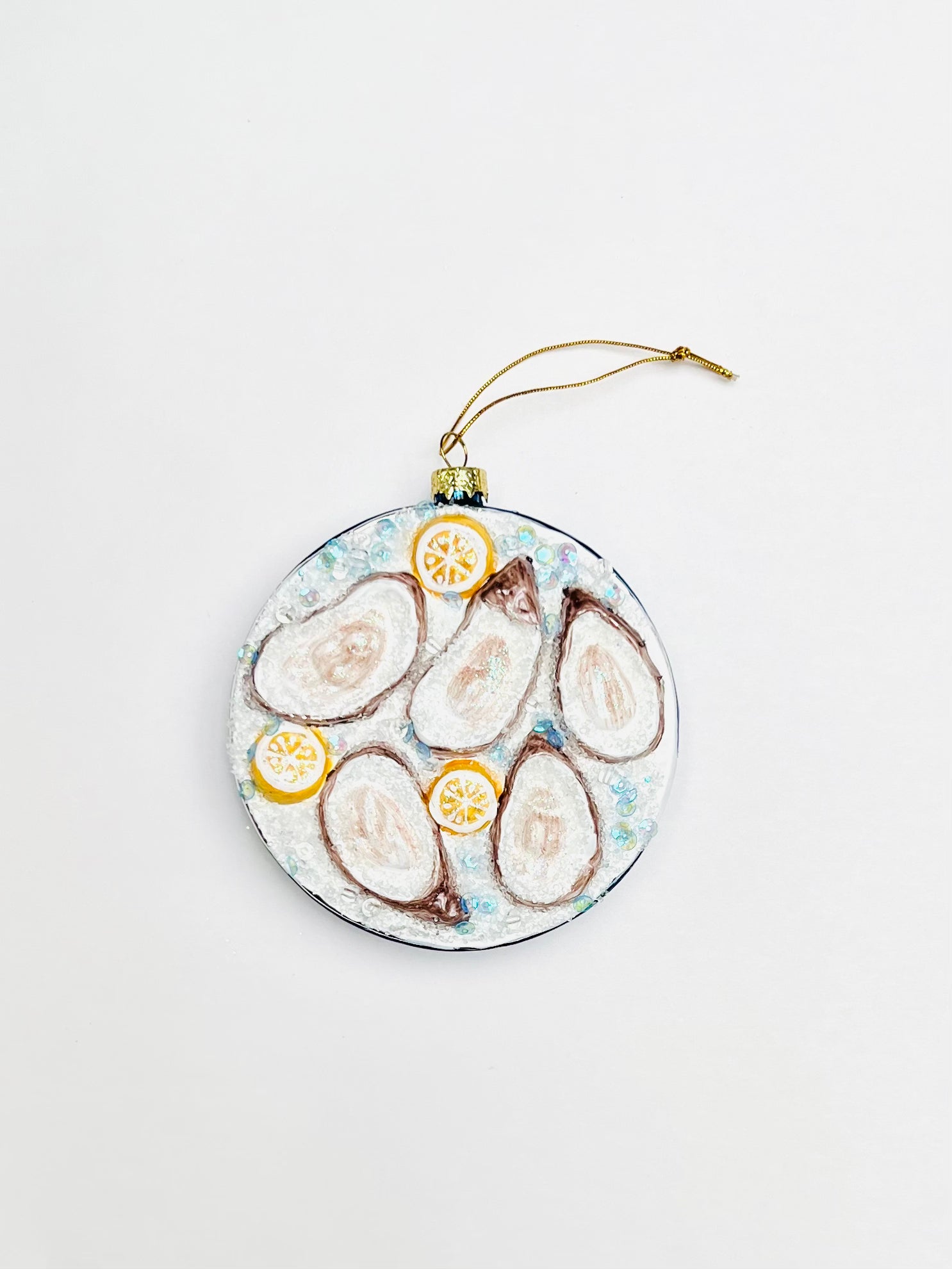 Plated Oysters on Ice Ornament