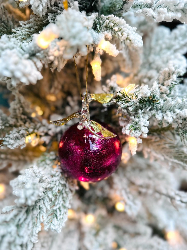 Shimmering Red Pomegranate Ornament
