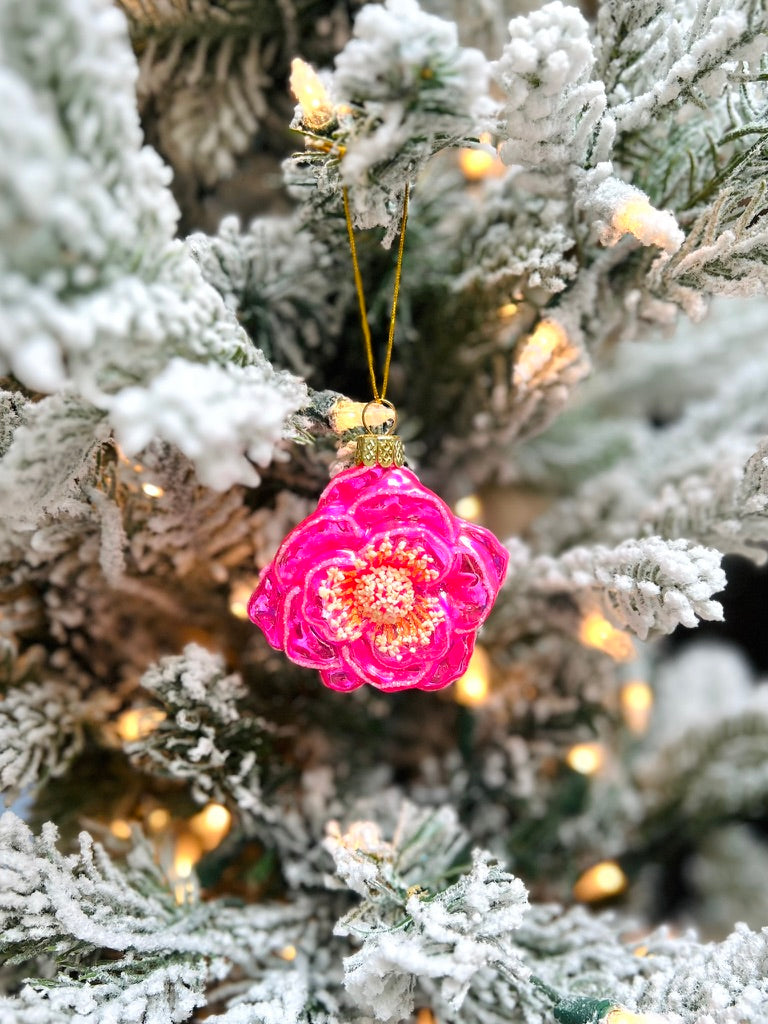 Pink Camillia Ornament