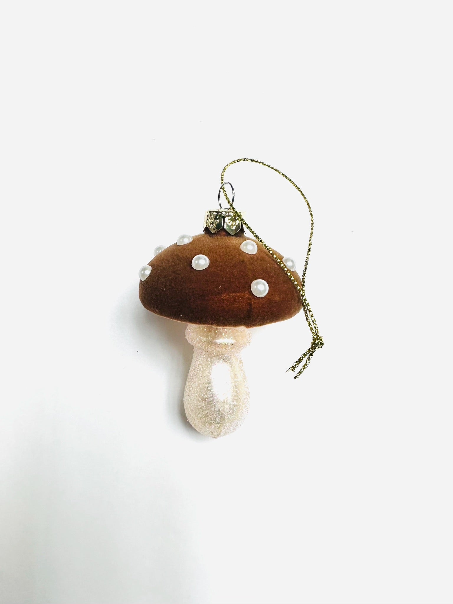 Small Brown High Grove Mushroom with Pearls