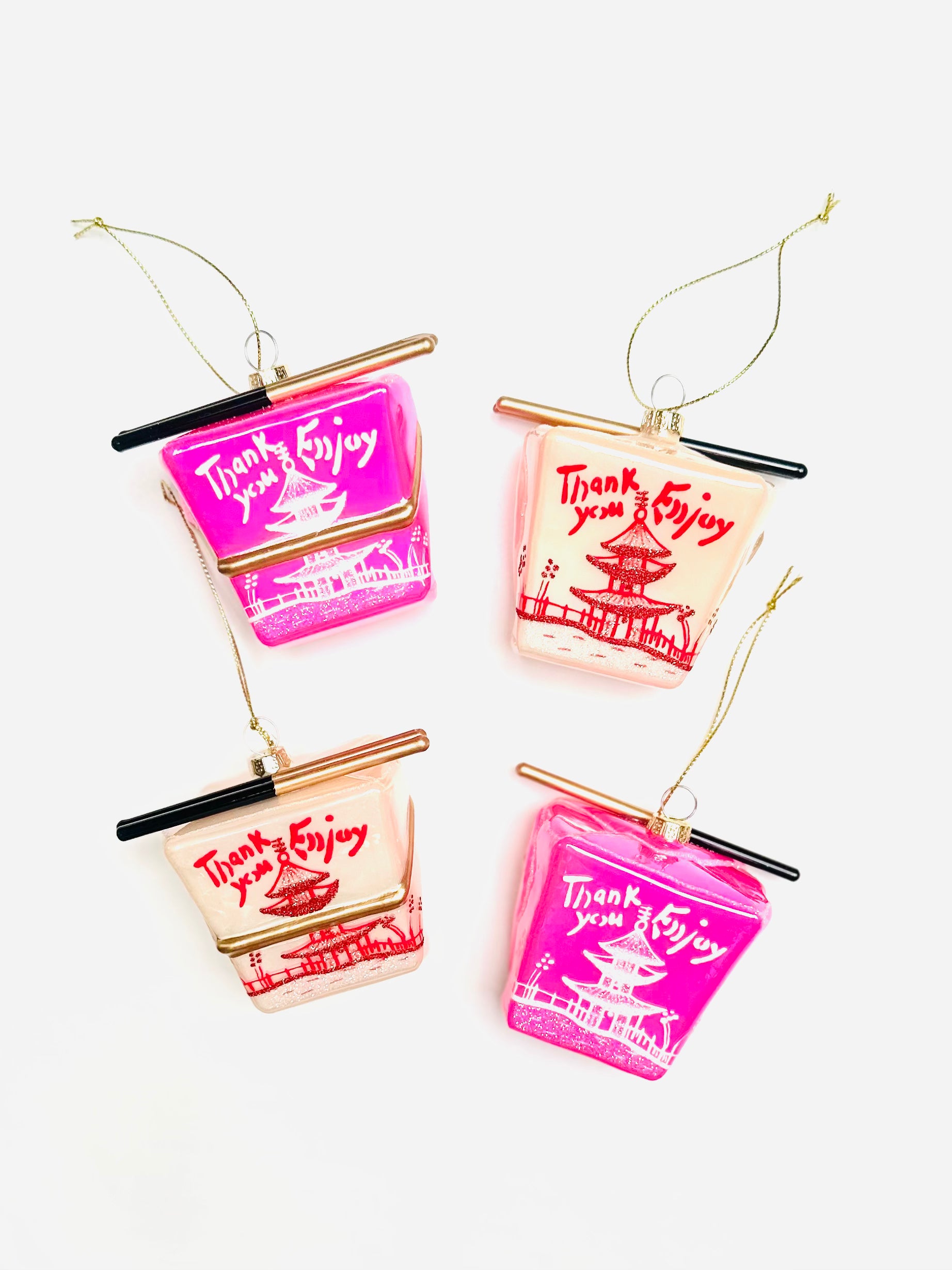 Pink Chinese Takeout Box Ornament