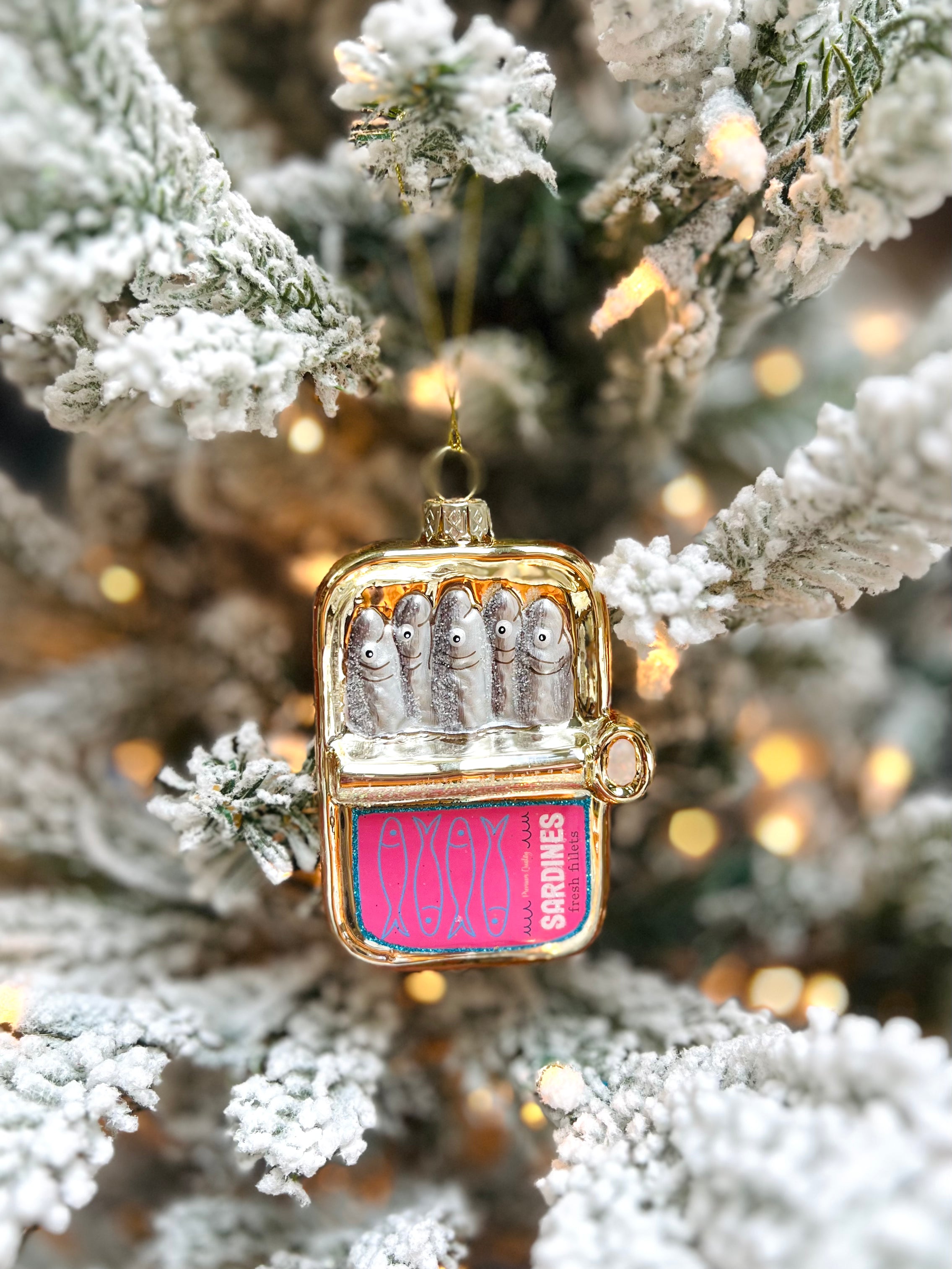 Pink & Gold Tin of Sardines Ornament