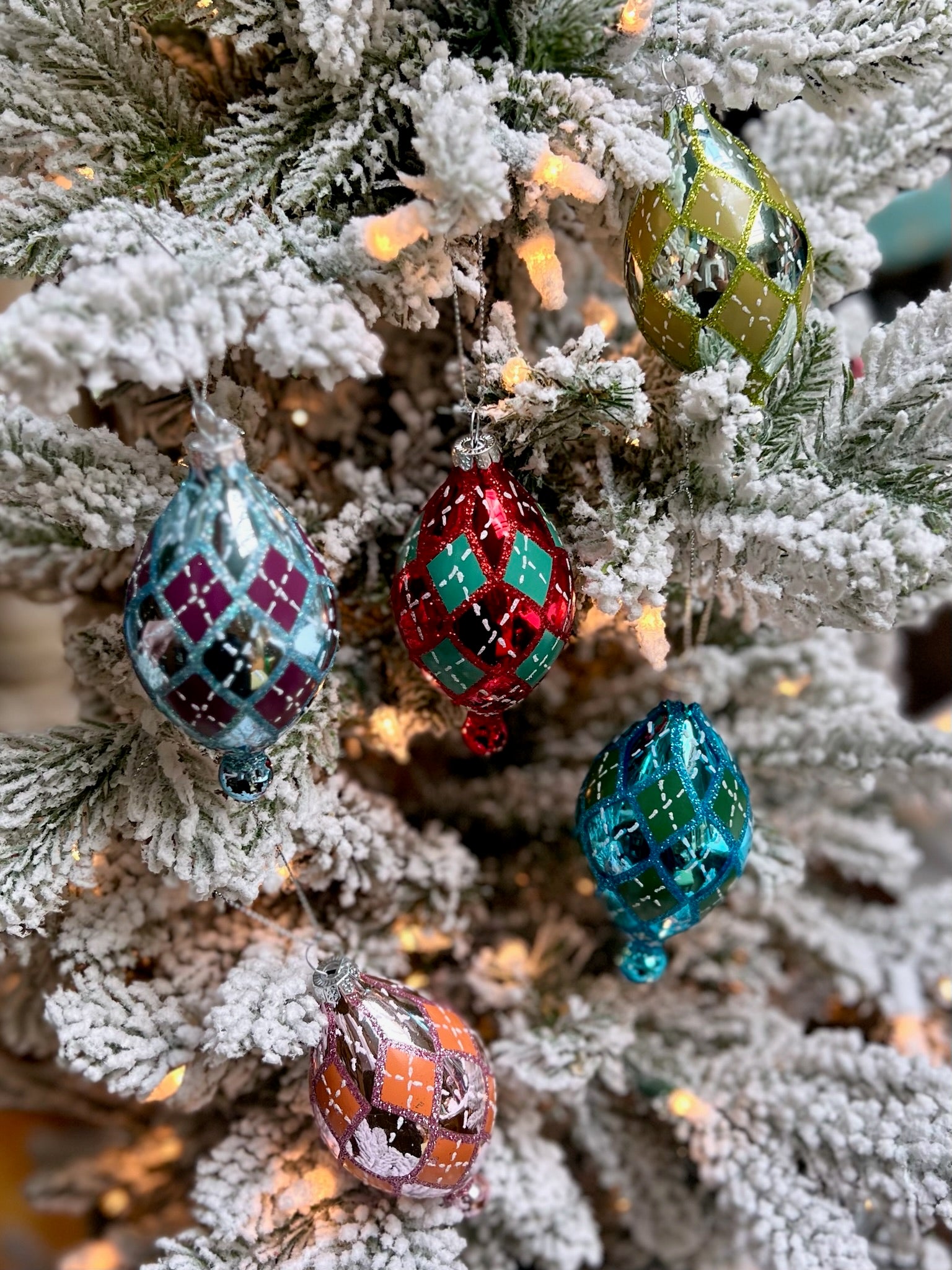 Colorful Plaid Bauble Ornament