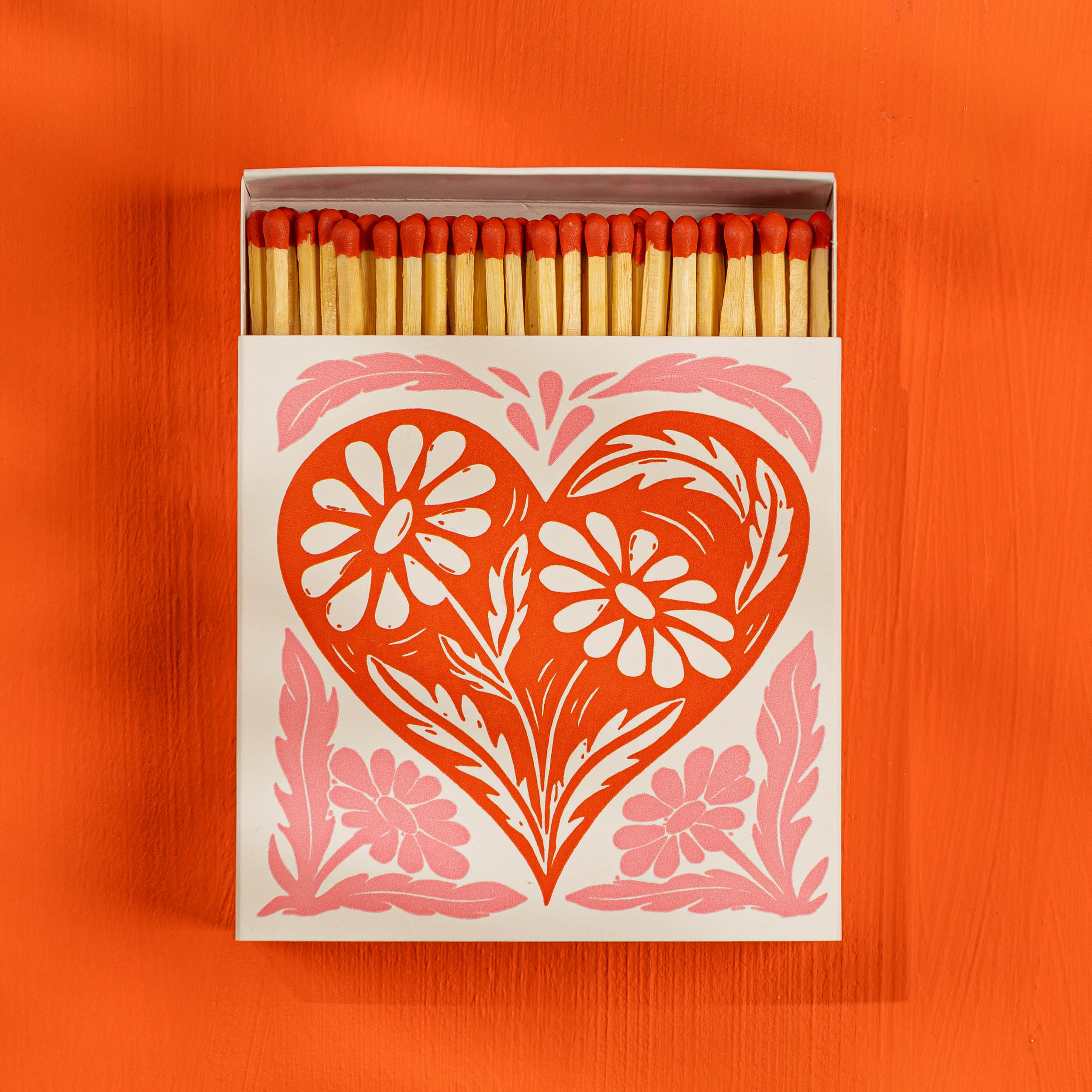 Botanical Heart Square Safety Matches