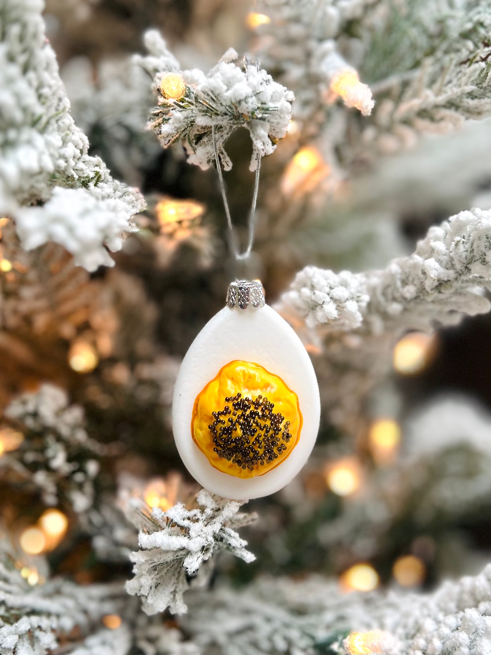 Deviled Eggs with Caviar Ornament