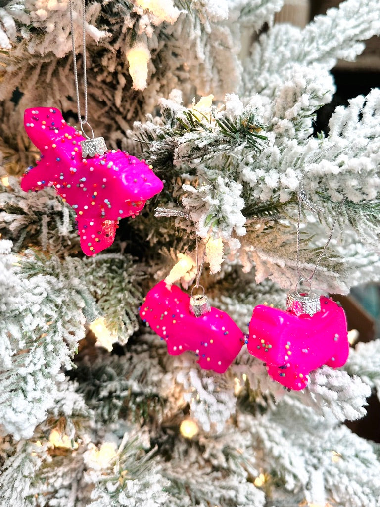 Pink Frosted Circus Animal Cookie Ornament