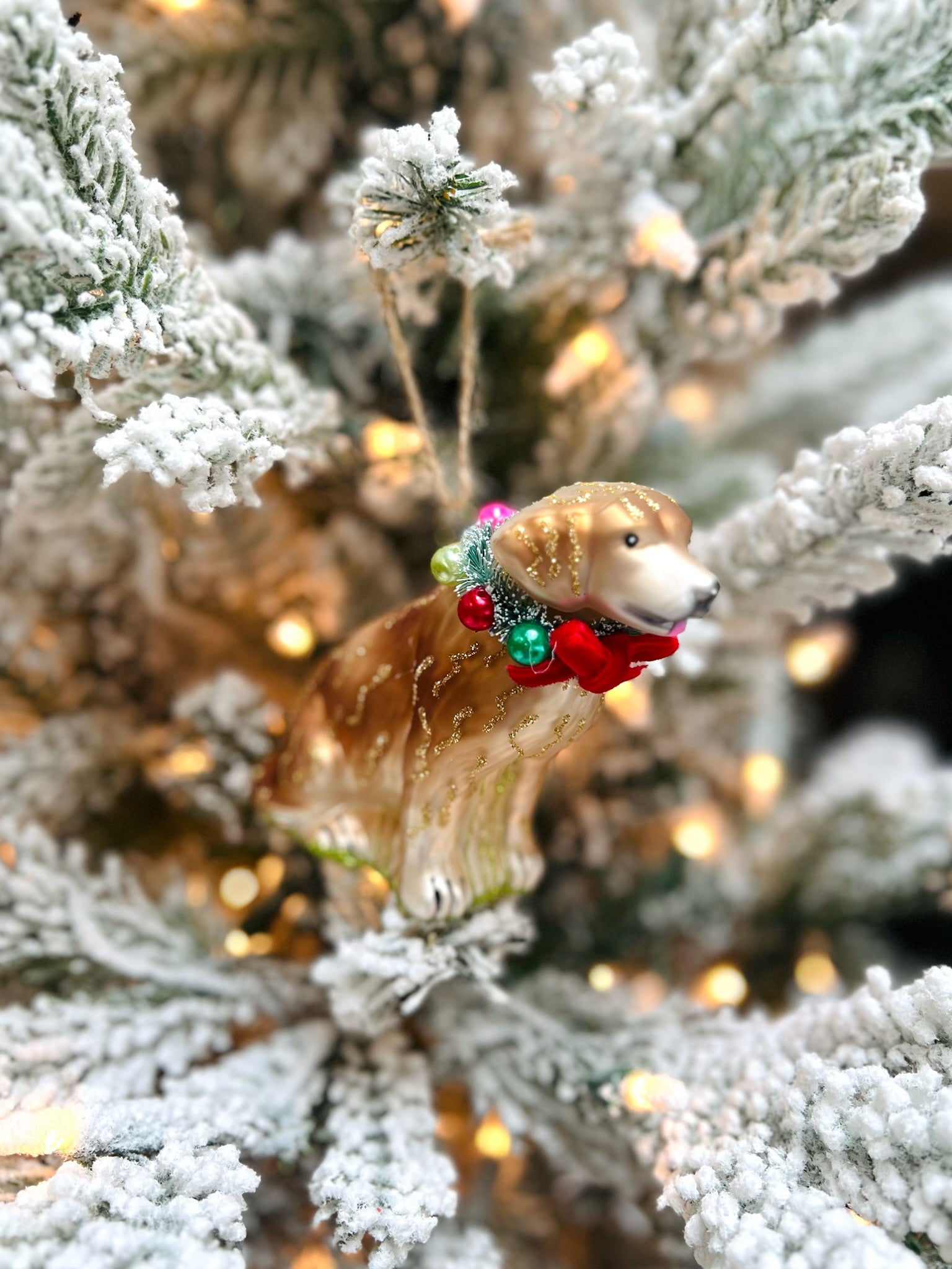 Festive Yellow Lab Ornament