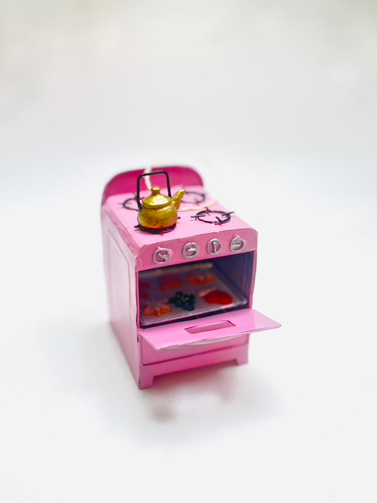Pink Christmas Vintage Baking Stove Ornament