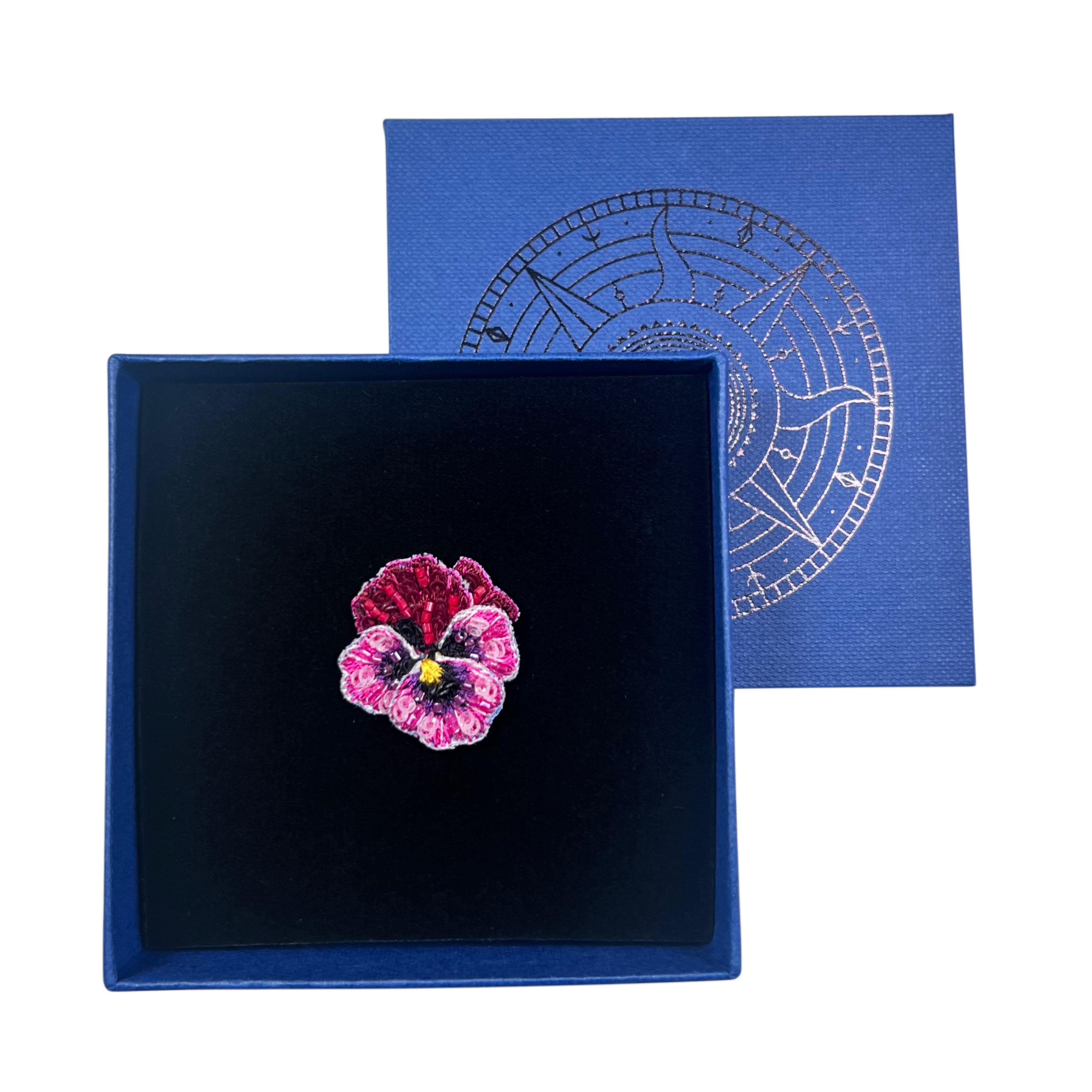 Rose Pansy Button