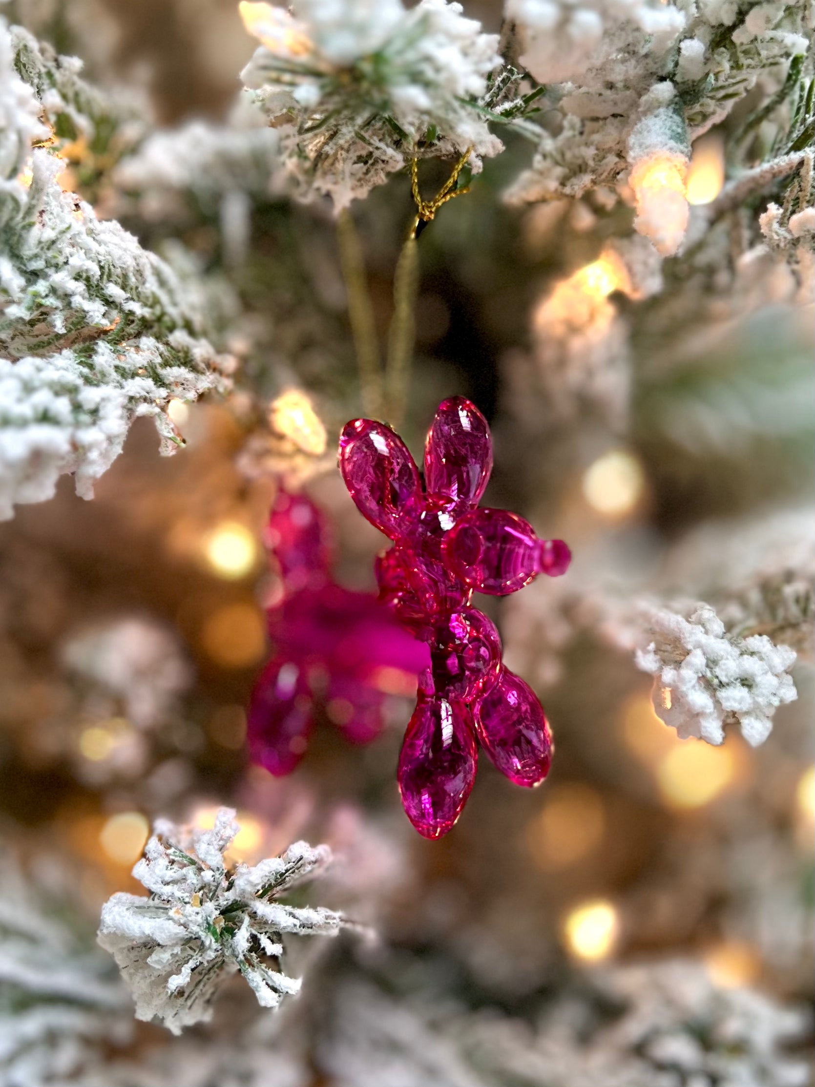 Pink Balloon Pup Ornament