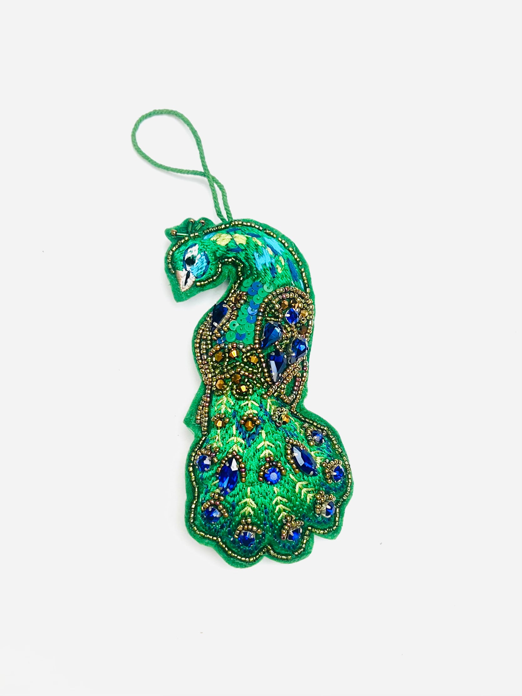 Beaded Peacock Ornament