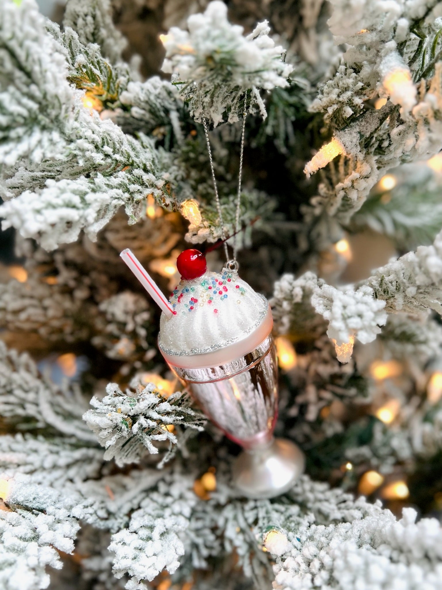 Tall Diner Milkshake Ornament