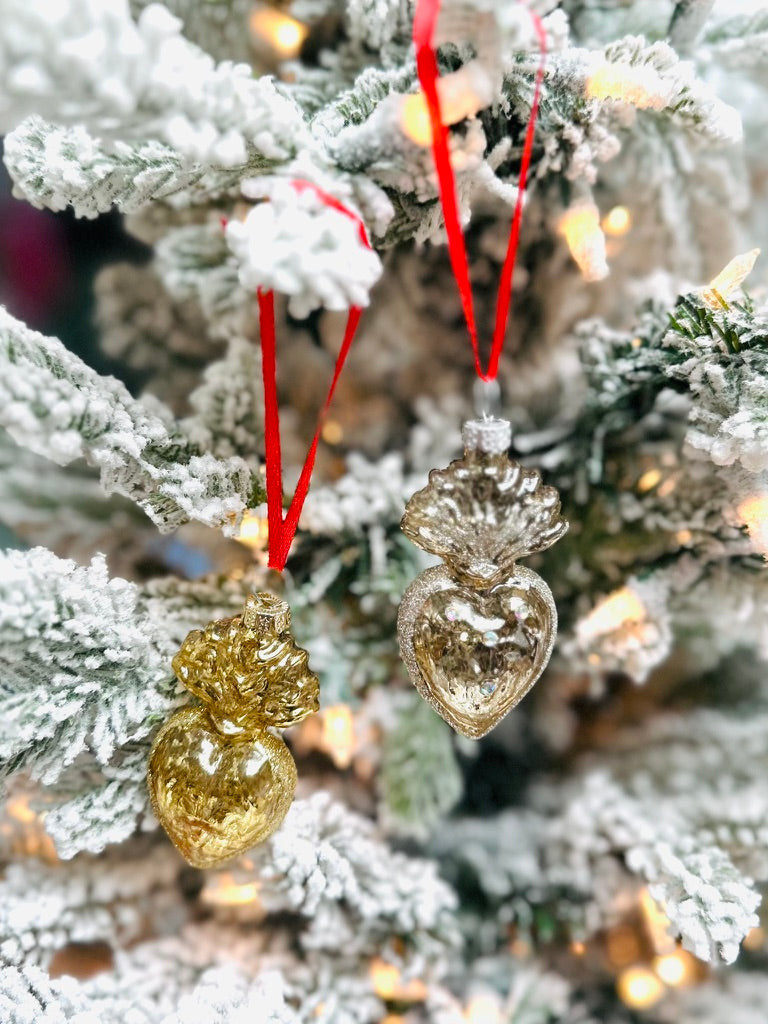 Small Neutral Sacred Heart Ornament