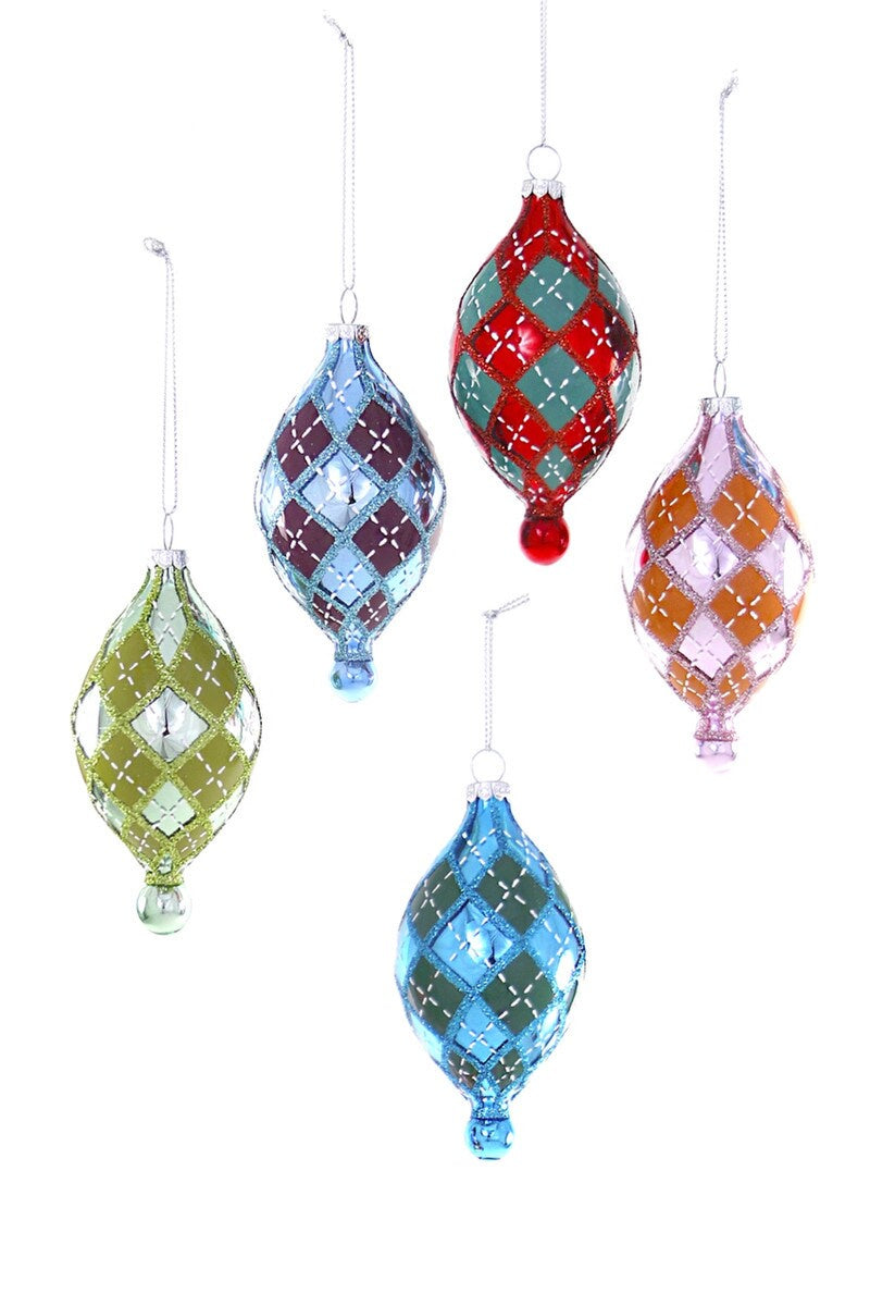 Colorful Plaid Bauble Ornament