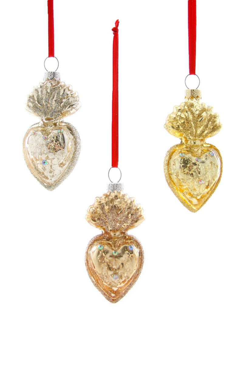 Small Neutral Sacred Heart Ornament
