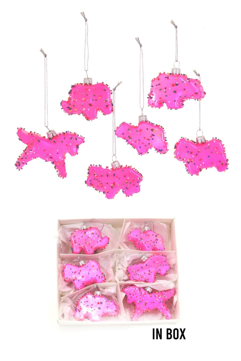 Pink Frosted Circus Animal Cookie Ornament