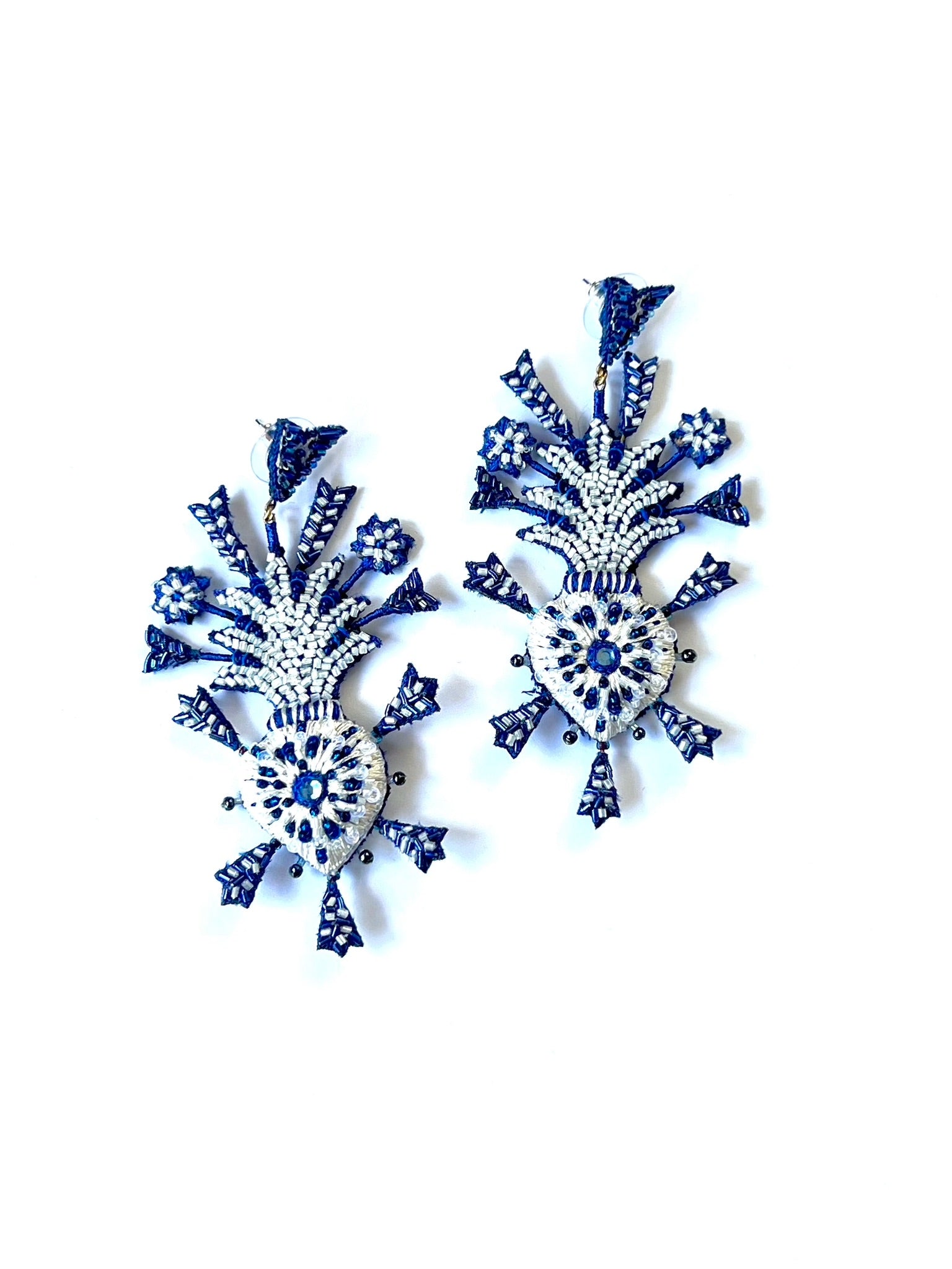 Blue Vow Heart Earrings