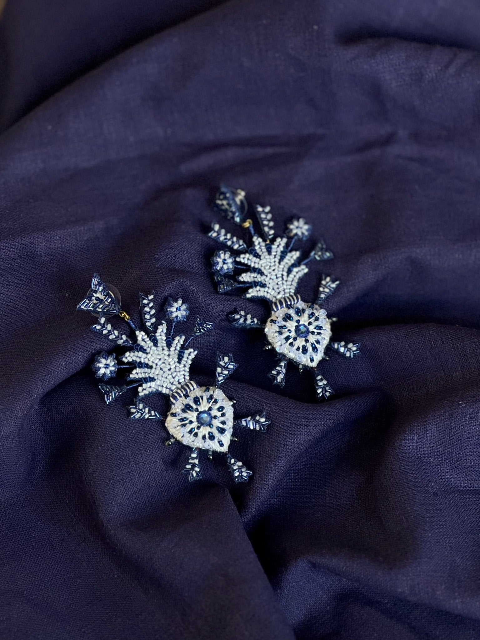 Blue Vow Heart Earrings
