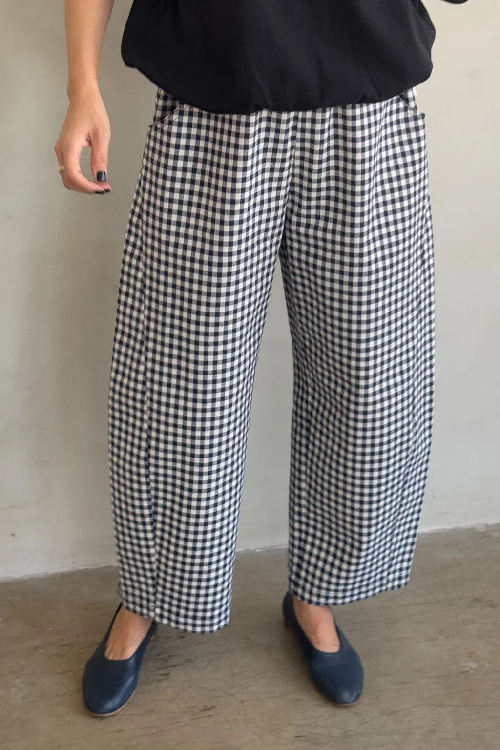 Black Gingham Arc Pants