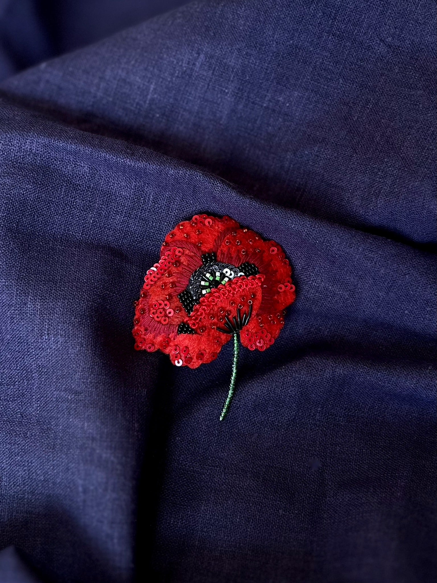 Red Poppy Brooch