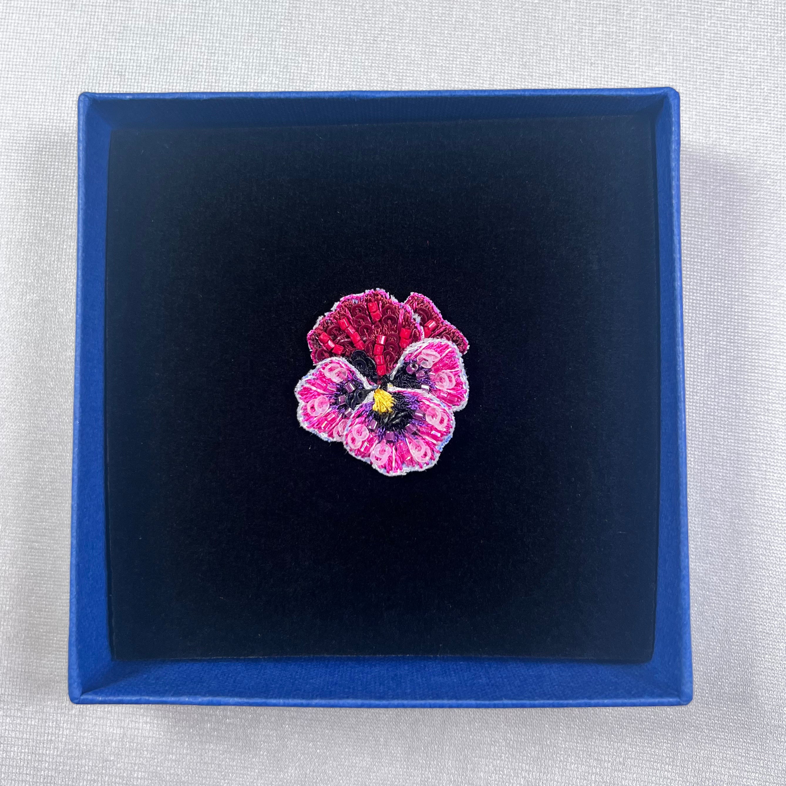 Rose Pansy Button