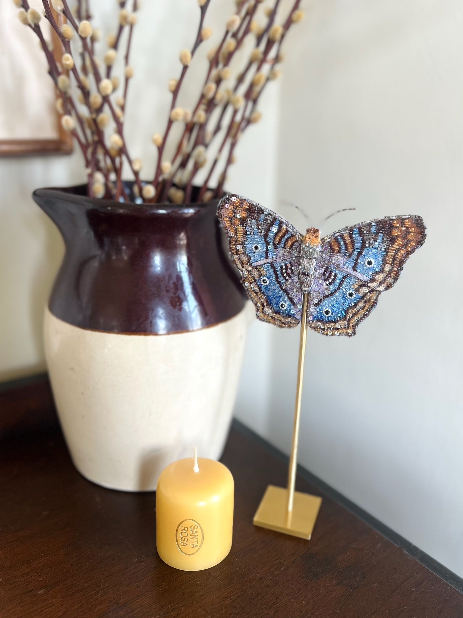 White Peacock Butterfly Art Object