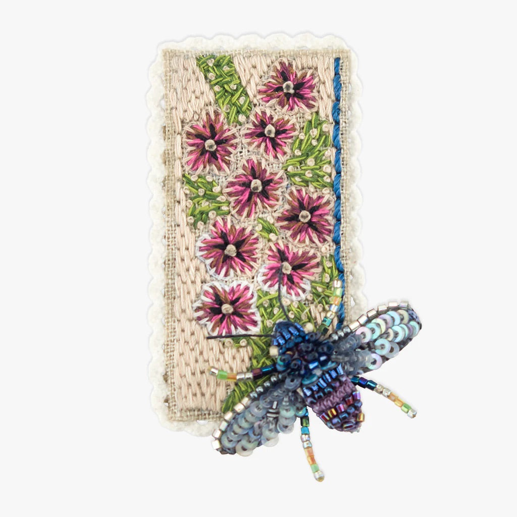 Bee with Flowers Brooch