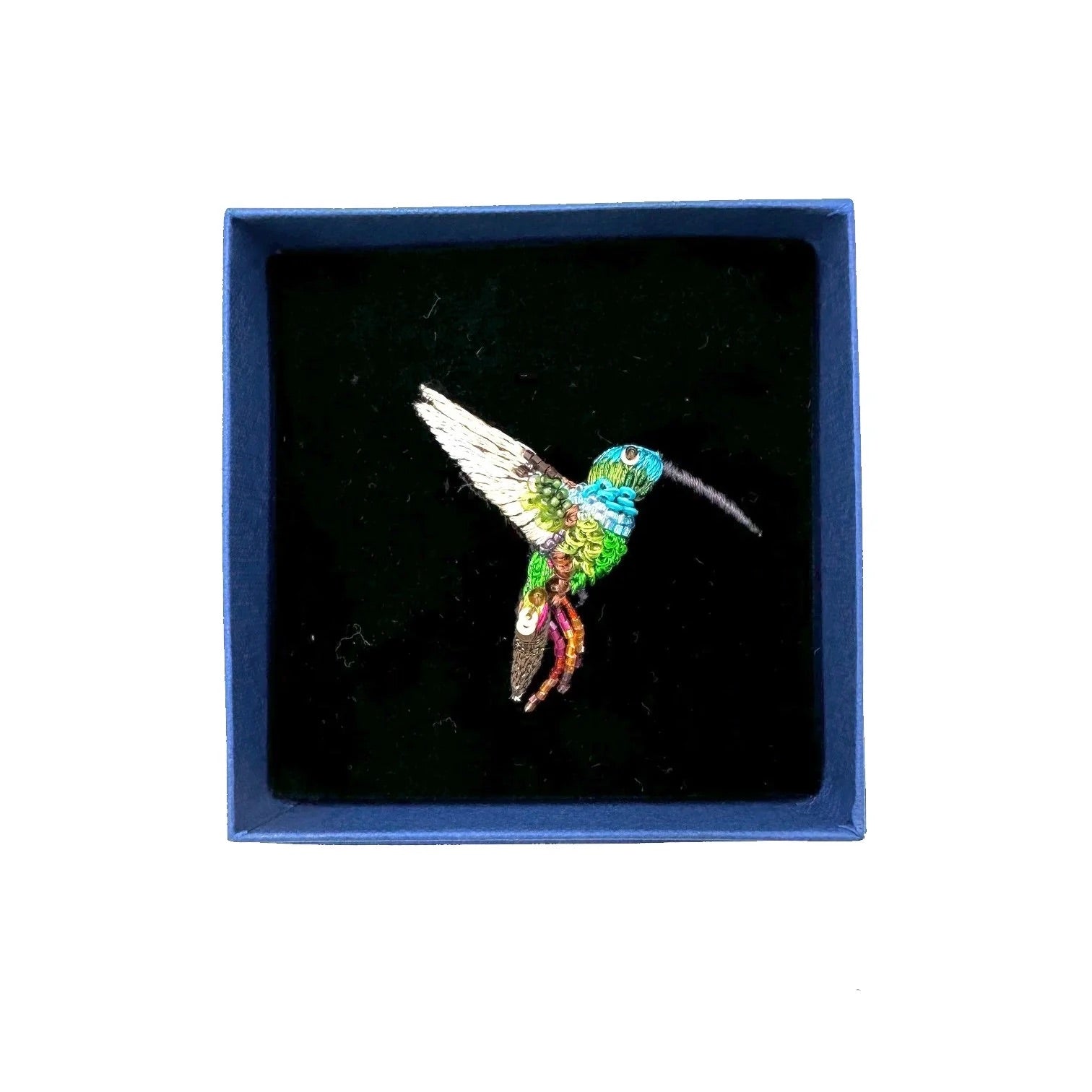 Emerald Chin Hummingbird Brooch Pin