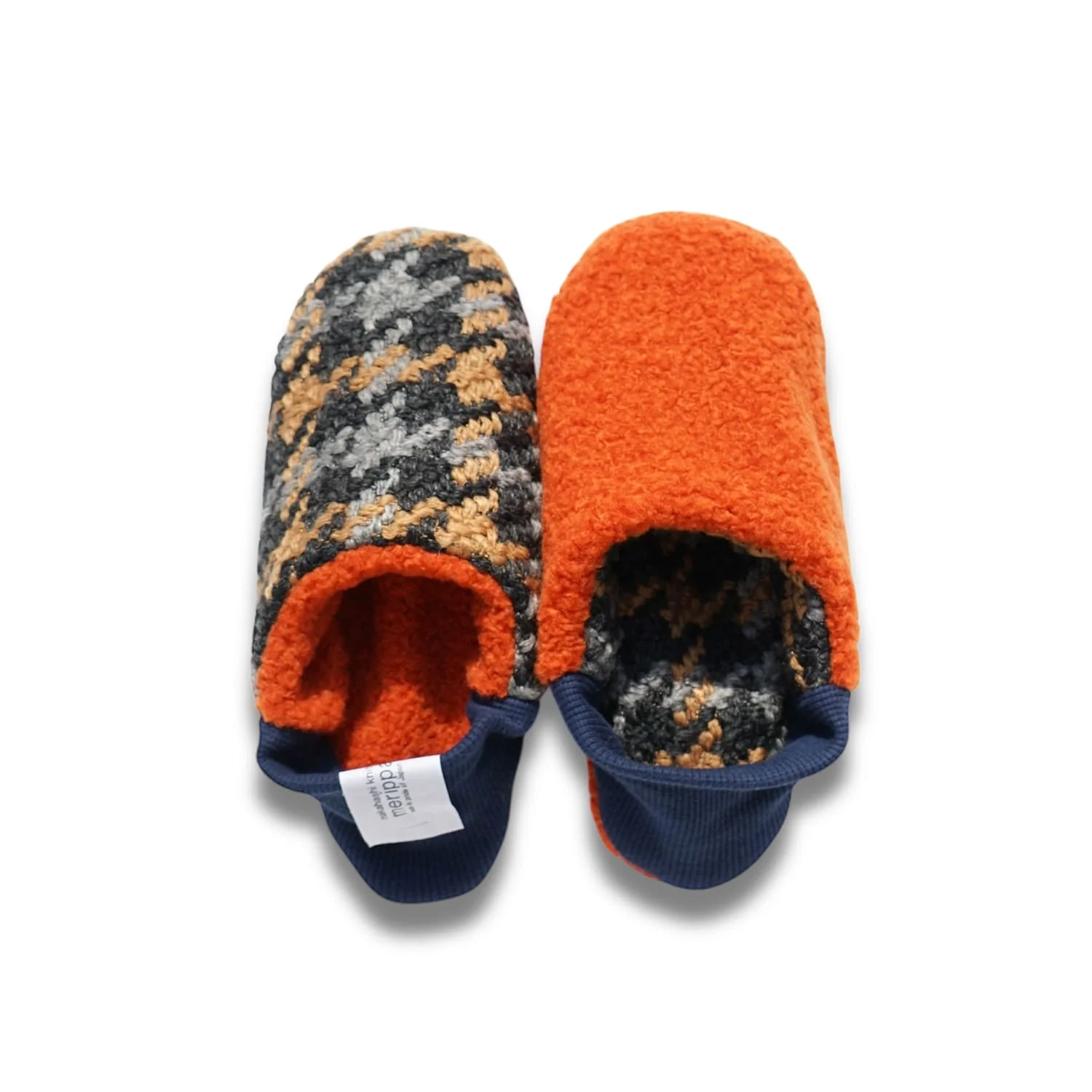 Reversible Slippers Hound Check and Boa Pile - Red