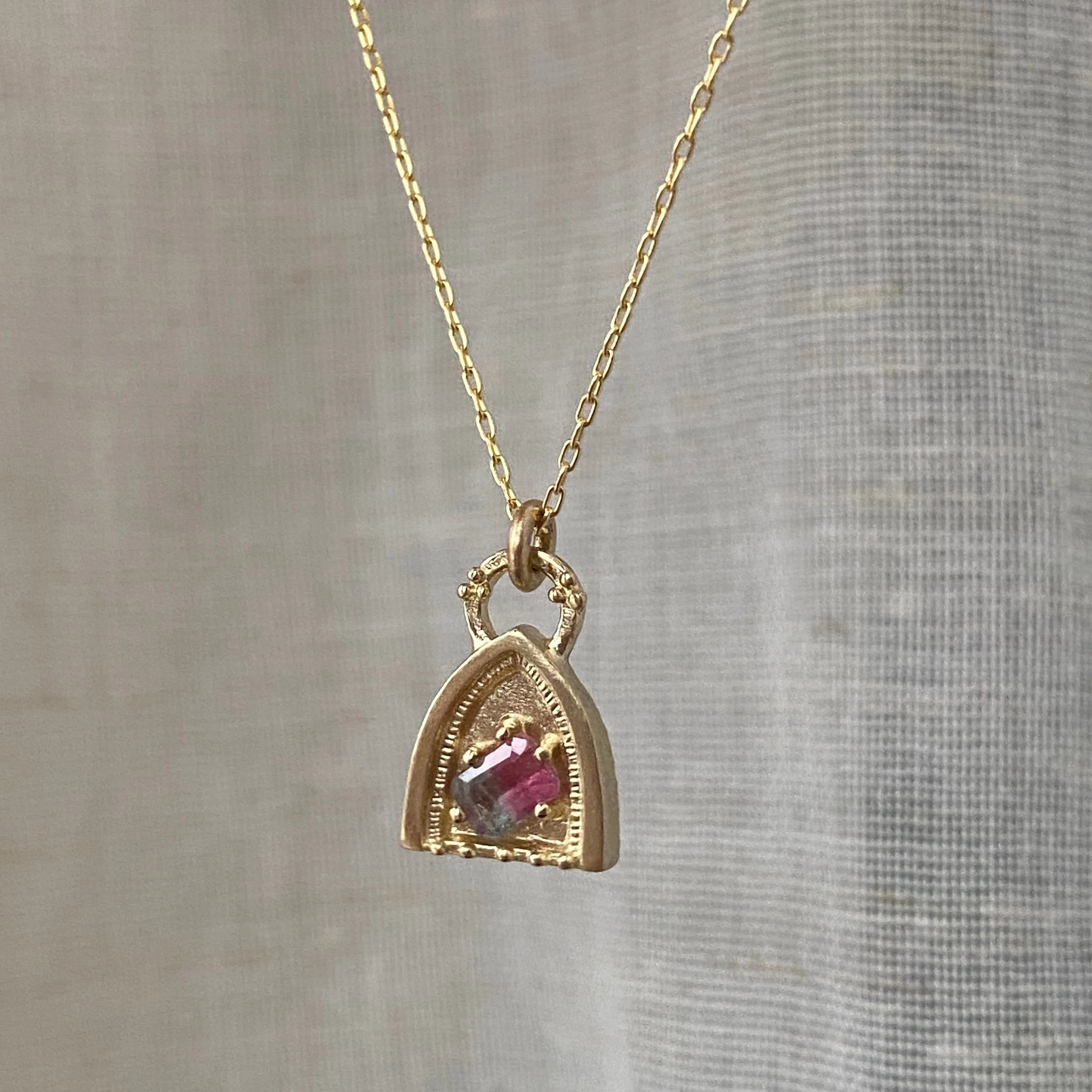 Watermelon Tourmaline Chapel Necklace
