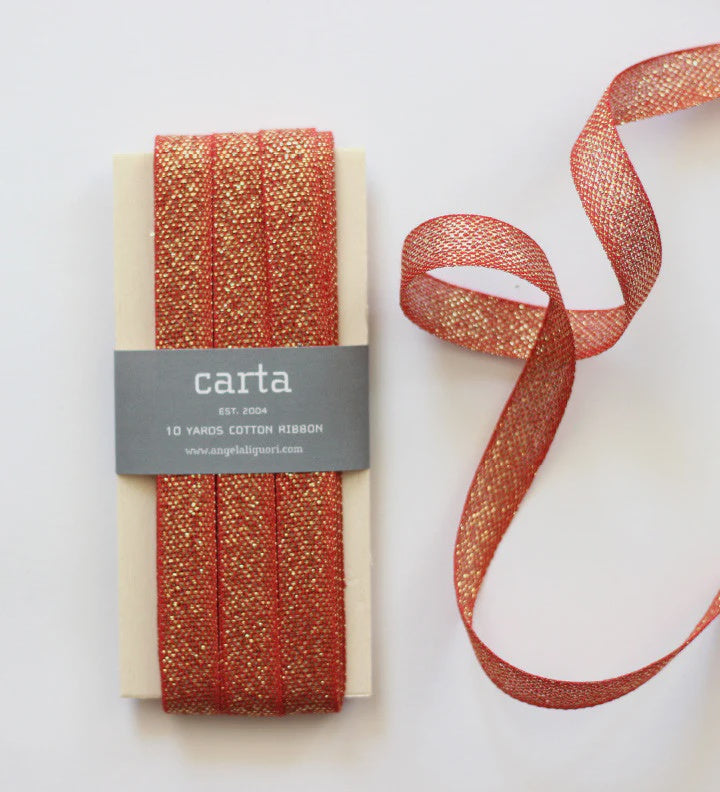 Metallic Loose Weave Cotton Ribbon