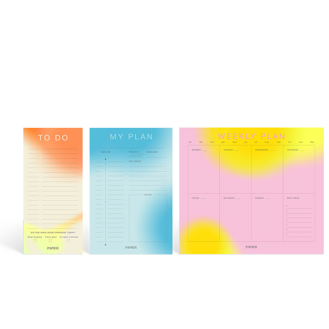 Multicolor Productivity Notepad Set of 3