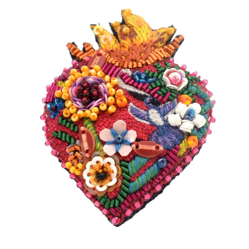 Flaming Heart Brooch
